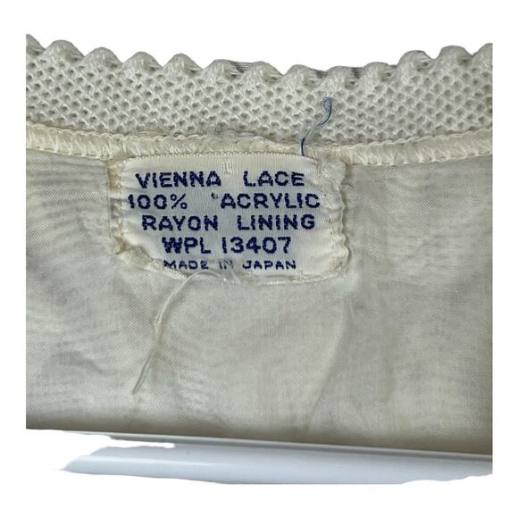 Vintage Vienna Lace White Cardigan Sweater Pin up Acrylic Small - Picture 2 of 7